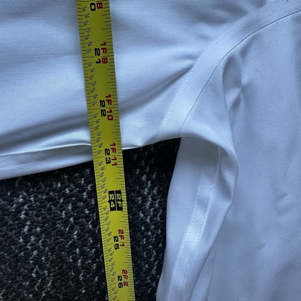 Lot of 2 Charles Tyrwhitt Dress Shirts Mens 16.5/34 Solid White/Blue Cotton - Picture 3 of 10